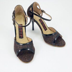 Natural Spin Tango Shoes 3.5" heel Stillettos Suede Soles Latin Dance Ballroom